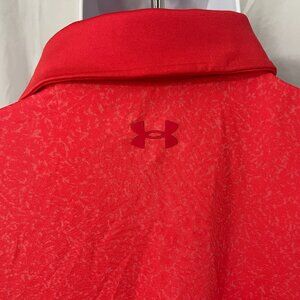 Under Armour Men's salmon pink and white floral The Playoff golf polo shirt XL